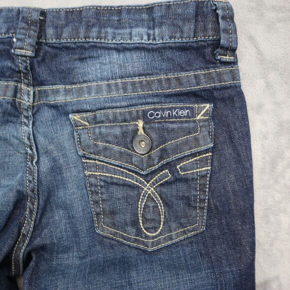 Calvin Klein Jeans Womens 6 Blue Denim Flat Front Pockets Lean Boot Pants - Picture 14 of 16